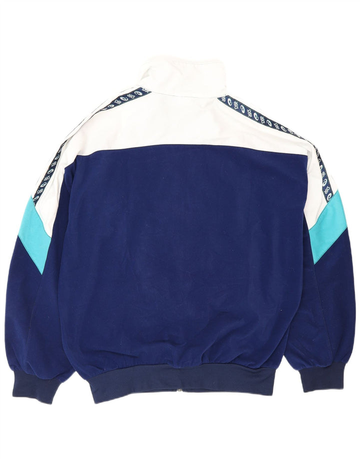 Asics Herren-Trainingsanzug-Top-Jacke, großes marineblaues Farbblock-Polyester