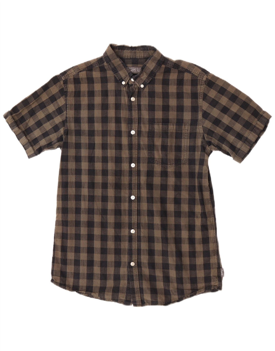 Jack & Jones Herren-Hemd mit normaler Passform, mittelbraune Gingham-Baumwolle