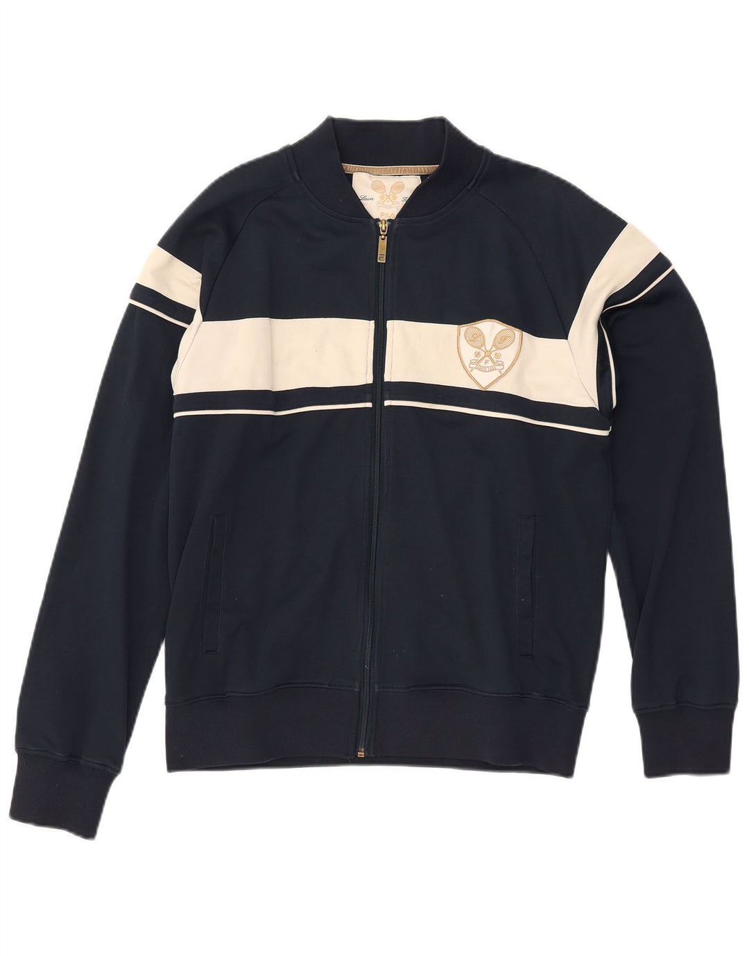 FILA Herren-Trainingsanzug-Oberteil, Mittelgroßes marineblaues Farbblock-Polyester