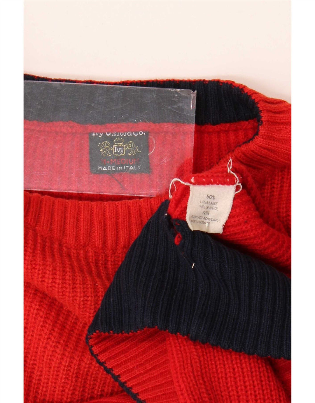 Ivy Oxford Herren-Pullover mit Rundhalsausschnitt, mittelrote Wolle