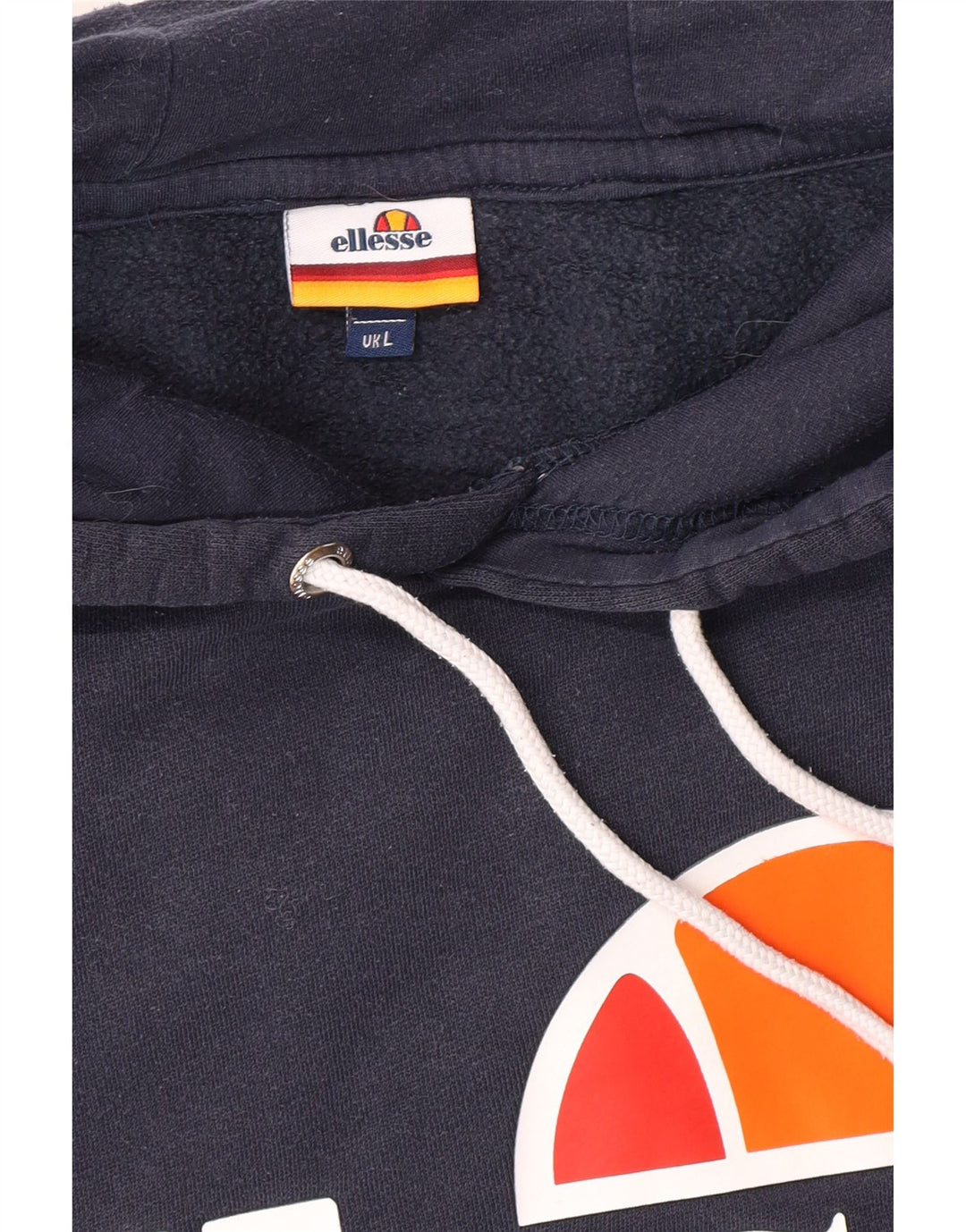 ELLESSE Mens Graphic Hoodie Jumper Large Navy Blue