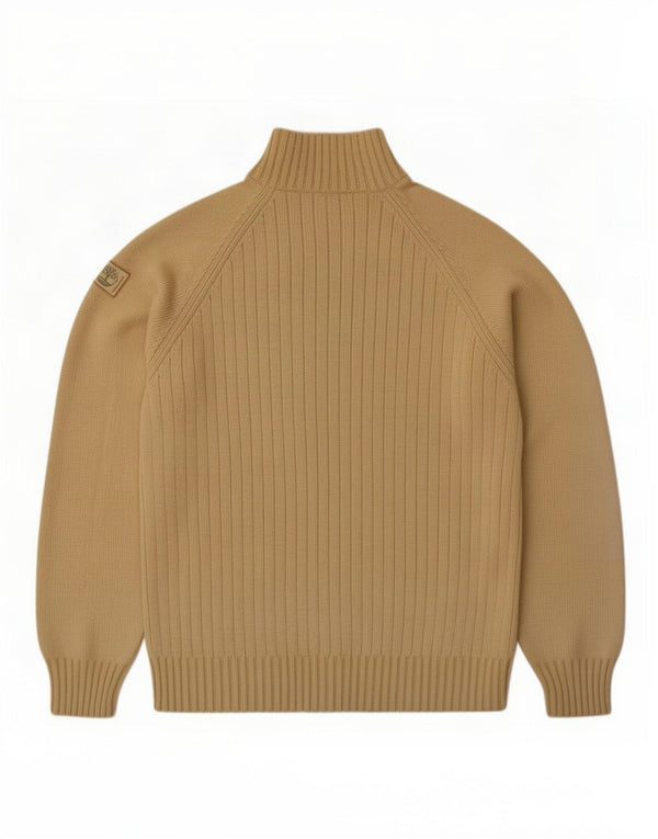 Timberland Herren-Pullover mit lockerer Passform und Reißverschluss, Größe S, beige, Baumwolle