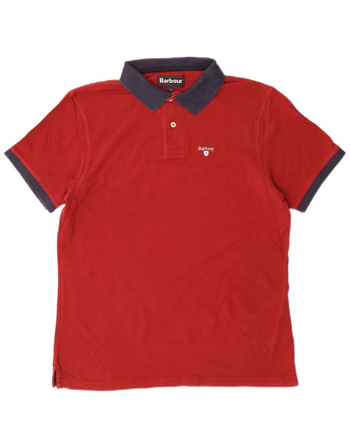 BARBOUR Herren-Poloshirt, große rote Baumwolle