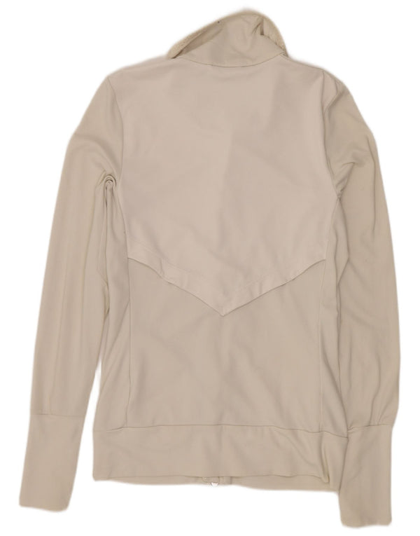Nike Damen Dri Fit Trainingsanzug Top Jacke UK 6 XS Weiß
