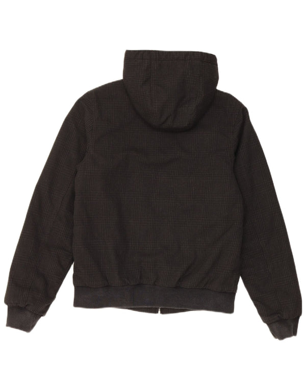 Carhartt Damen Bomberjacke mit Kapuze UK 6 XS Schwarz kariertes Polyester