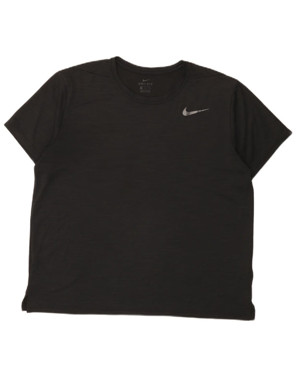 Nike Herren Dri Fit T-Shirt Top XL Schwarz geflecktes Polyester