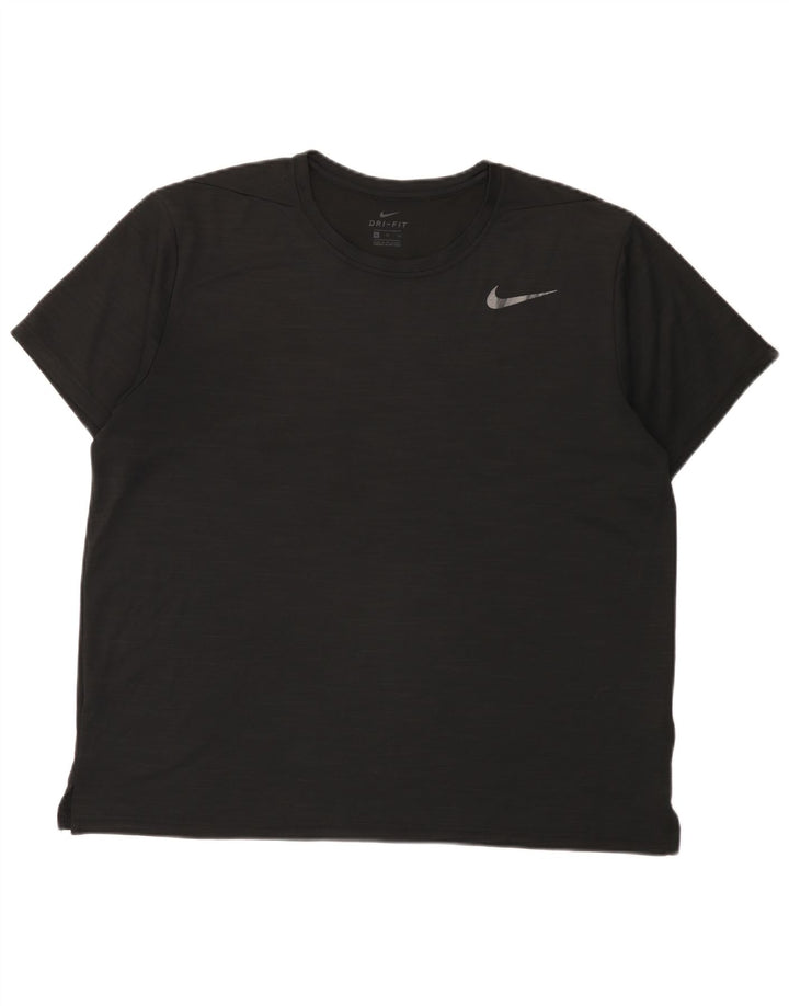Nike Herren Dri Fit T-Shirt Top XL Schwarz geflecktes Polyester
