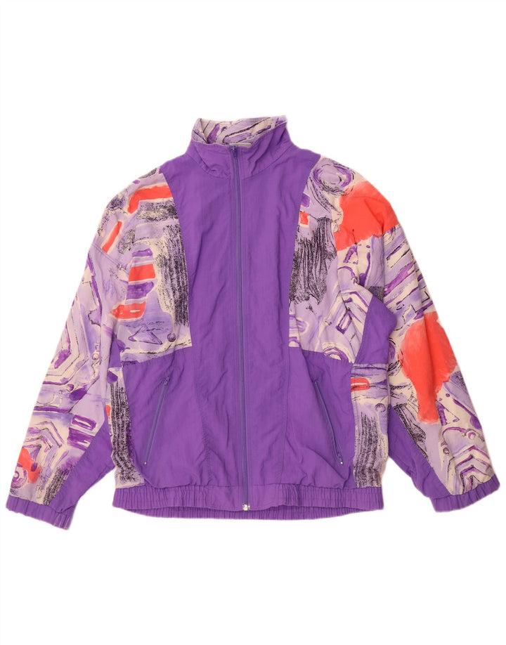 Active Herren-Trainingsanzug mit lockerer Passform, Oberteil, Jacke, klein, lila, geometrisch, Polyamid
