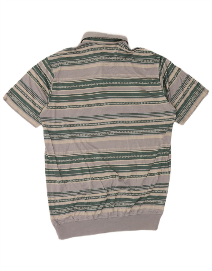 FraPor Herren-Poloshirt, groß, grau gestreift, Baumwolle