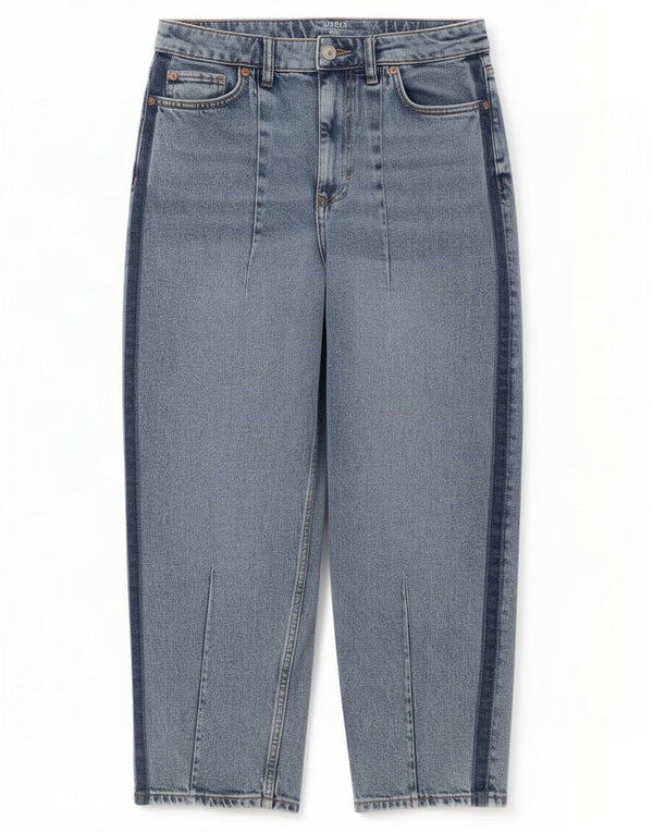 Marks & Spencer Damen-Jeans mit hoher Taille, kurz geschnitten, UK 10, Größe S, W30, L24, Blau