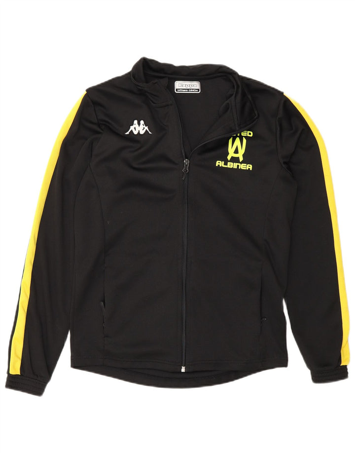 Kappa Jungen-Trainingsanzug-Top-Jacke, 13–14 Jahre, schwarzes Farbblockdesign
