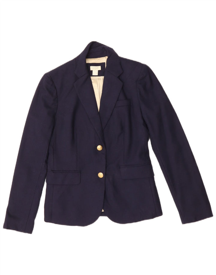 J. CREW Damen-Blazerjacke mit 2 Knöpfen, US 0 XS, marineblaue Wolle