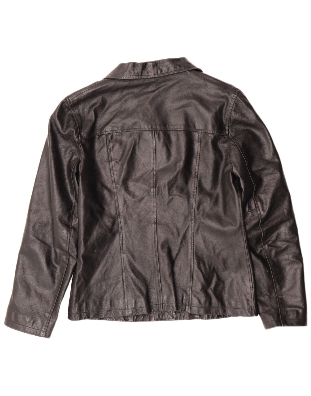 Vintage Damen Lederjacke UK 12 Medium Schwarz Leder Classic