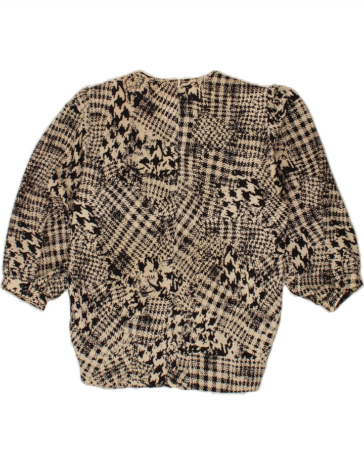 FRANKEN WALDER Womens 3/4 Sleeve Blouse Top EU 40 Medium Beige Houndstooth Vintage Franken Walder and Second-Hand Franken Walder from Messina Hembry 