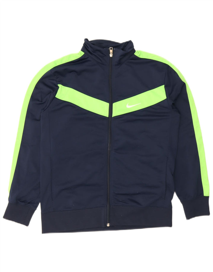 Nike Jungen-Trainingsanzug-Top-Jacke, 13–14 Jahre, XL, Marineblau, Farbblock