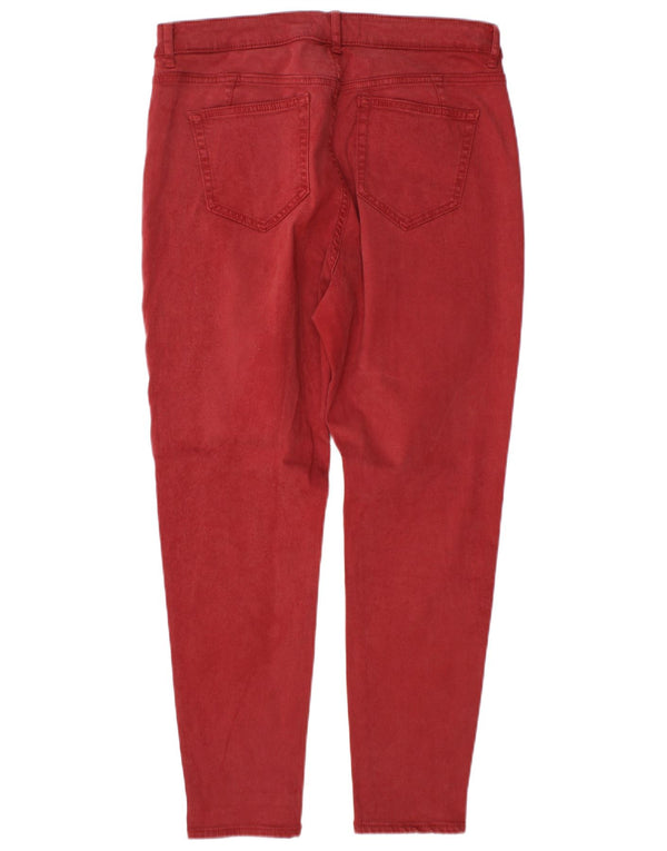Marks & Spencer Damen Normale Freizeithose UK 14 Large W34 L28 Burgunderrot