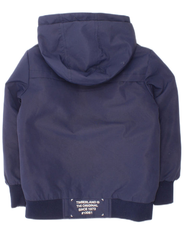 Timberland wattierte Jungenjacke mit Kapuze, 4–5 Jahre, marineblaues Polyester
