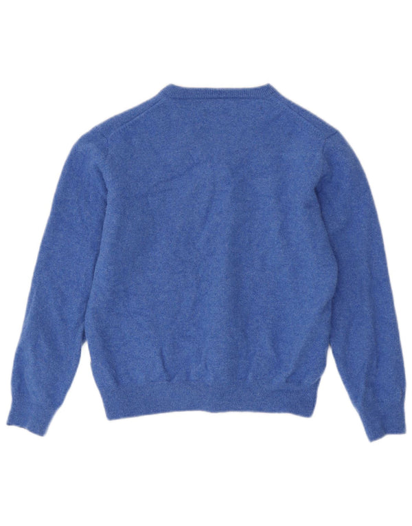 Gant Boys V-Neck Jumper Sweater 7-8 Years Large  Blue Lambswool