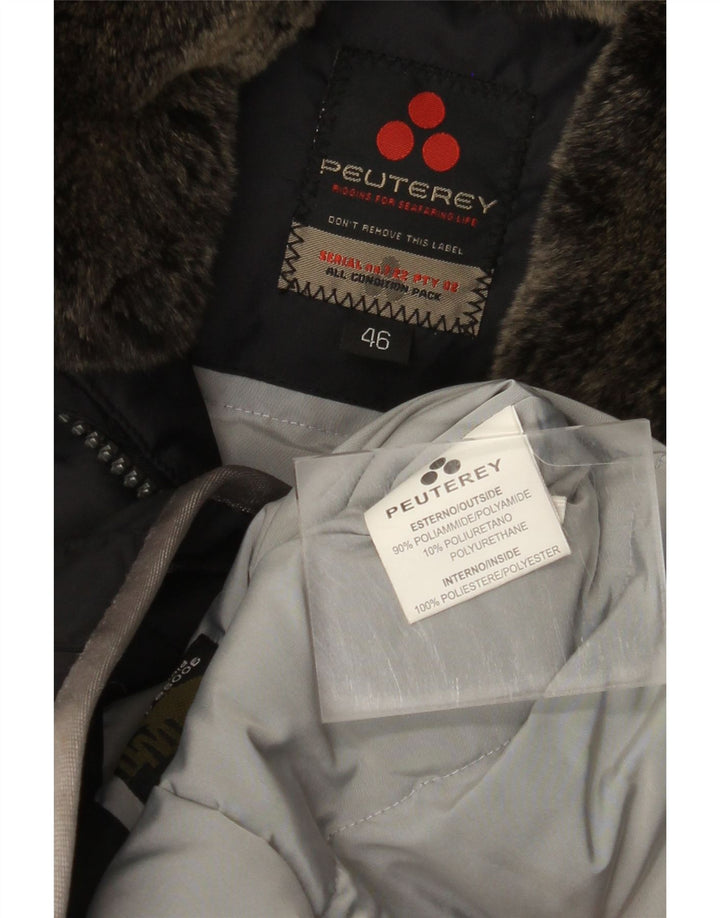 PEUTEREY Damen Utility-Jacke mit Kapuze IT 46 Large Schwarz Polyamid