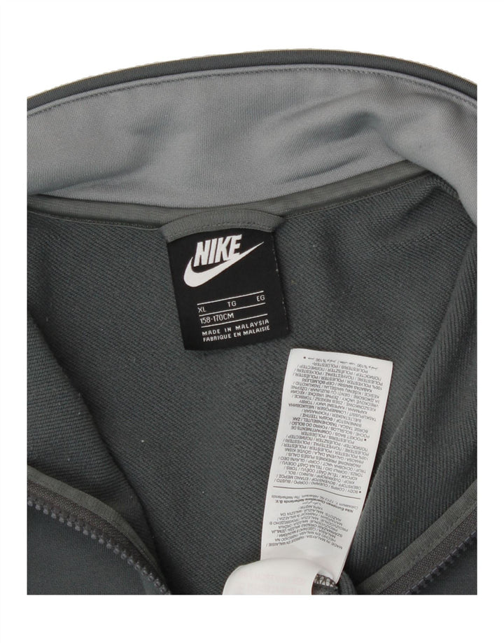 NIKE Boys Tracksuit Top Jacket 13-14 Years XL Grey Colourblock Polyester Vintage Nike and Second-Hand Nike from Messina Hembry 