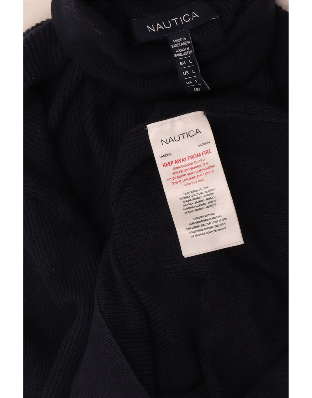 Nautica Rollkragenpullover für Herren, groß, marineblau, Baumwolle