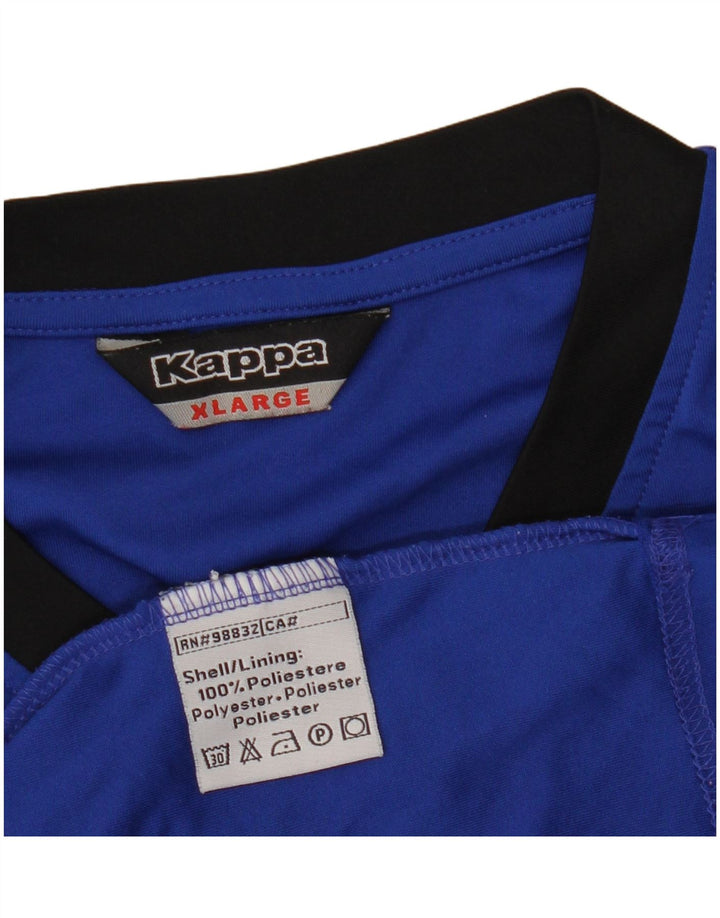 KAPPA Damen Grafik-T-Shirt-Oberteil UK 18 XL Blaues Colourblock-Polyester