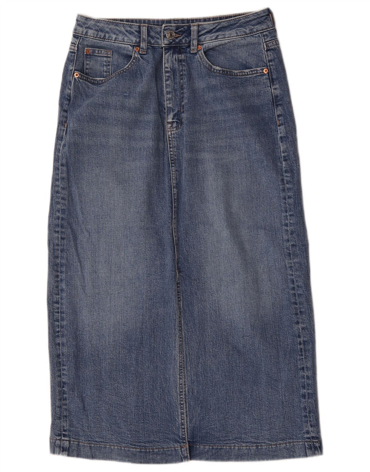Marks & Spencer Damen-Jeans-Midirock, normal, Gr. 10, Größe S, W30, Blau
