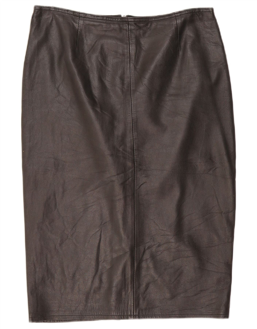 Vintage Damen Lederrock W32 Groß Schwarz