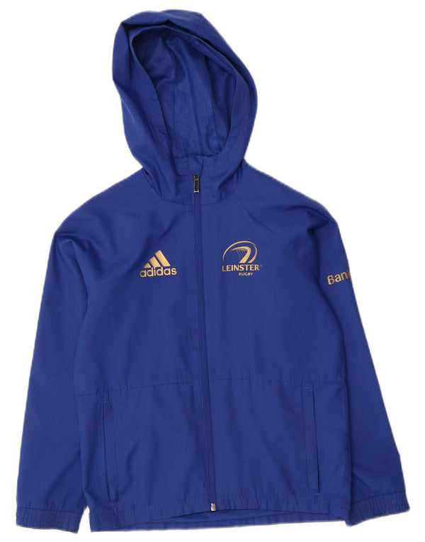 Adidas Jungen Leinster Rugby Regenjacke mit Kapuze, 7–8 Jahre, blaues Polyester