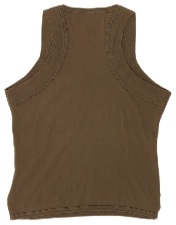 Levi's Damen Weste Top UK 12 Medium Khaki Baumwolle