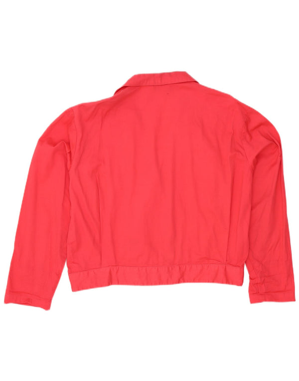 Vintage Womens 3 Button Blazer Jacket UK 16 Large Pink Cotton