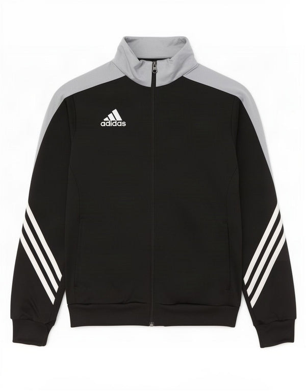 Adidas Jungen-Trainingsanzug, Top-Jacke, 13–14 Jahre, XL, schwarzes Farbblock-Polyester
