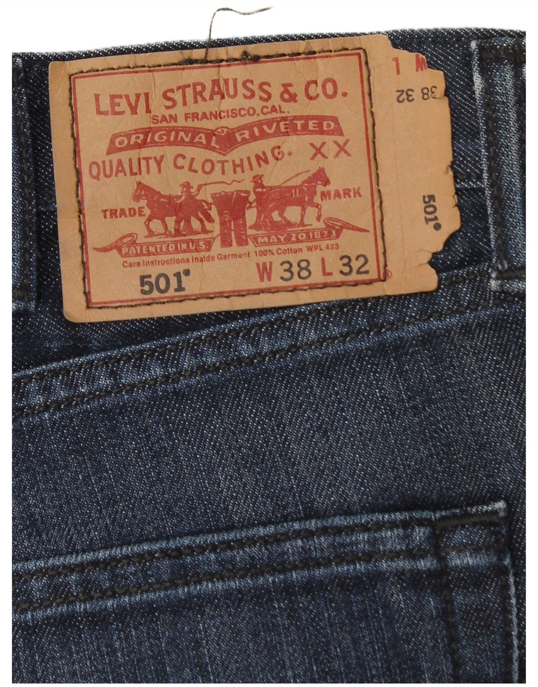 Levi's Herren 501 Straight Jeans W38 L30 Marineblaue Baumwolle