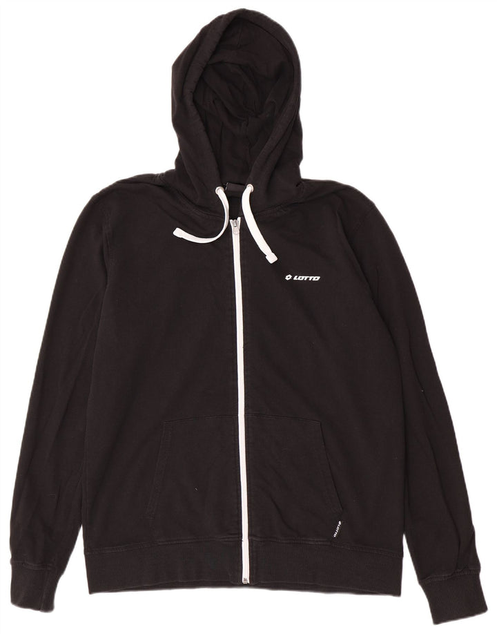 Lotto Herren-Kapuzenpullover mit Reißverschluss, groß, aus schwarzer Baumwolle
