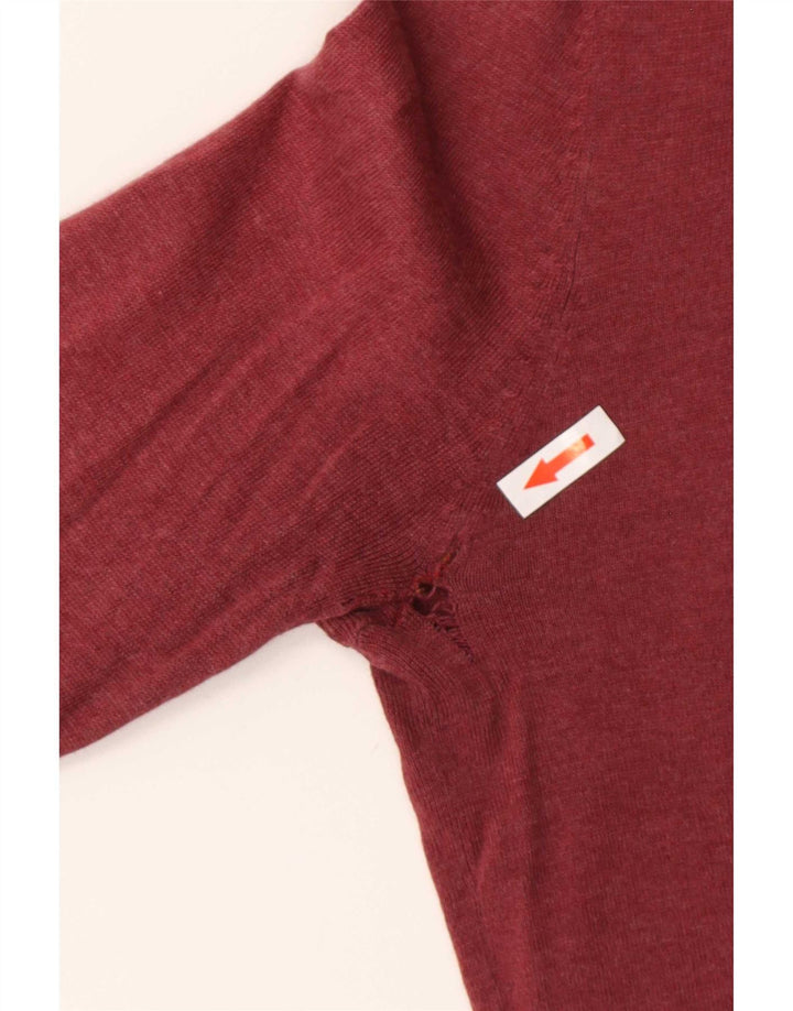Massimo Dutti Damen-Cardigan-Pullover UK 12 Medium Burgund