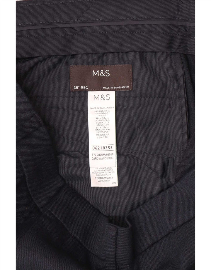 Marks & Spencer Herren-Anzughose, normal, W36, L31, Marineblau, Polyester