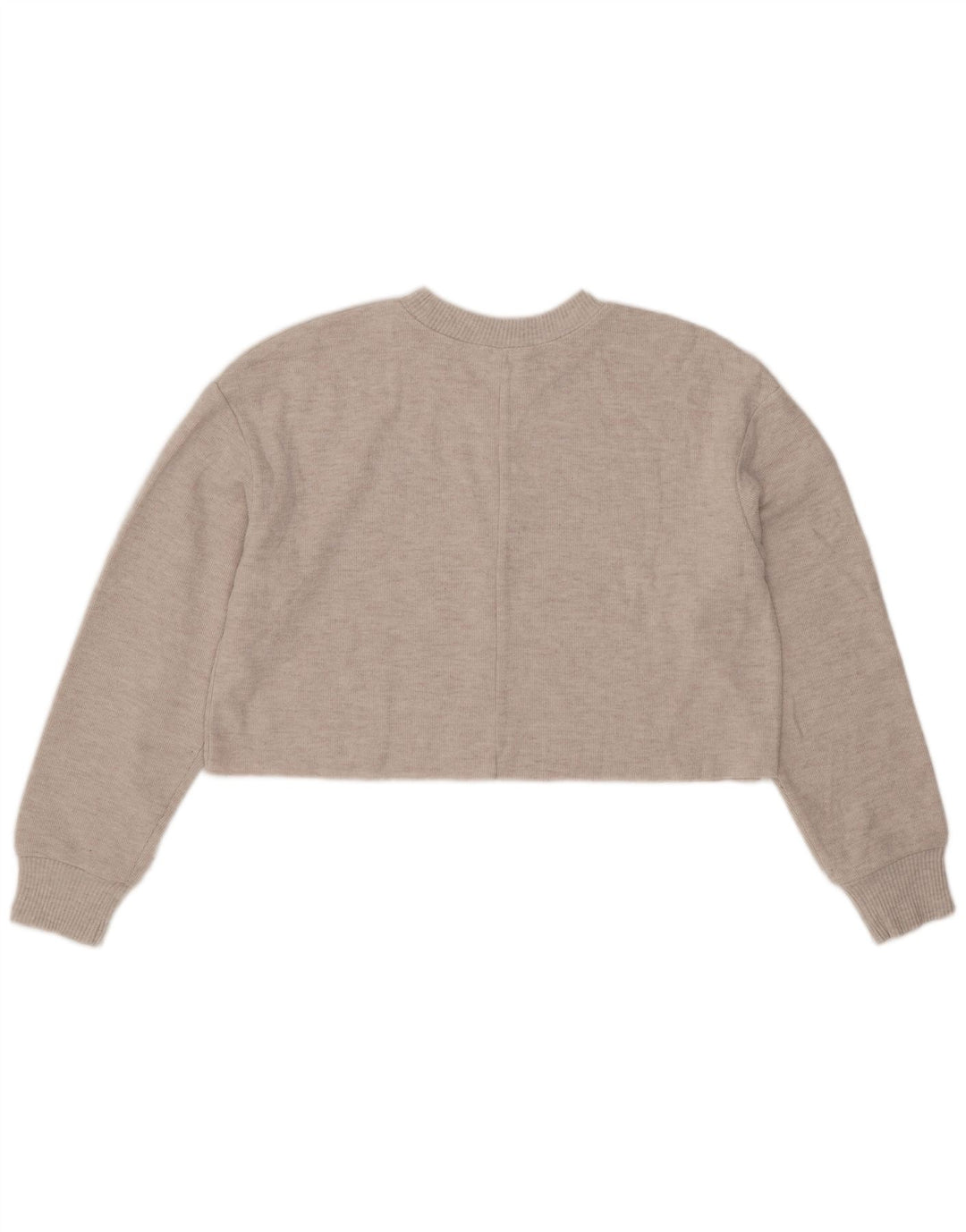 Zara Damen Crop Bluse Top UK 14 Mittelgraues Polyester