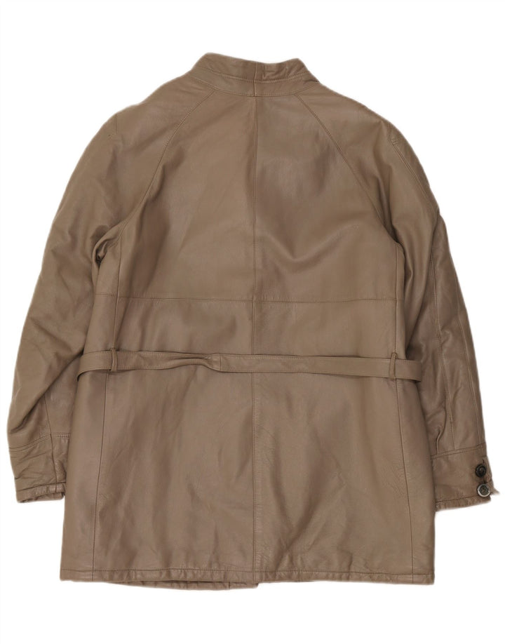 Carla Buti Damen Lederjacke IT 44 Mittelgrau