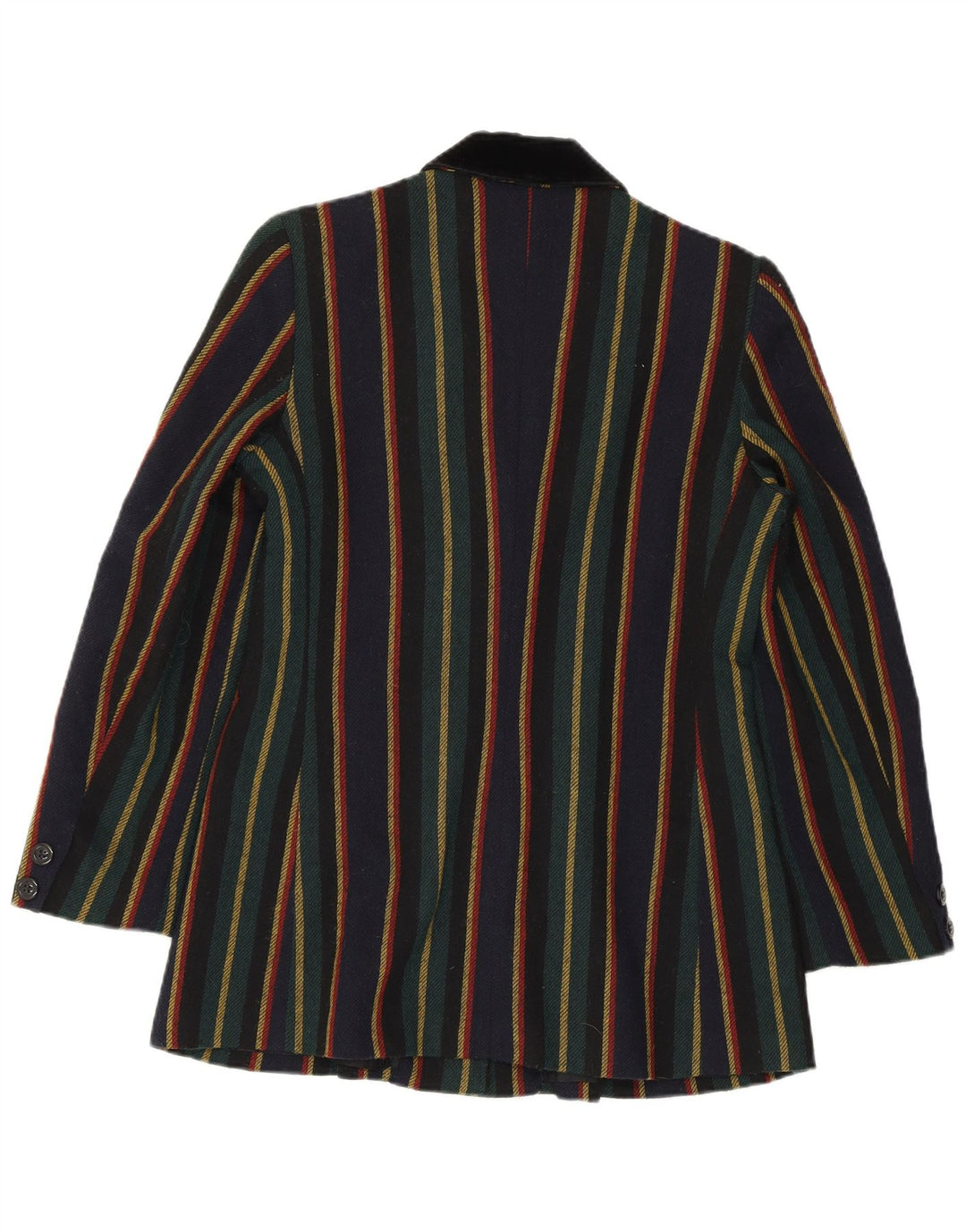 VINTAGE Damen 2-Knopf-Blazerjacke UK 10 Klein Mehrfarbig gestreift