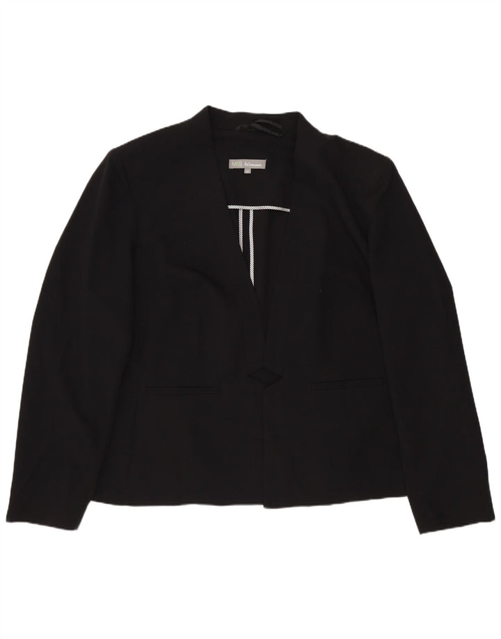 Marks & Spencer Offene Damen-Blazerjacke UK 20 2XL Schwarz Polyester