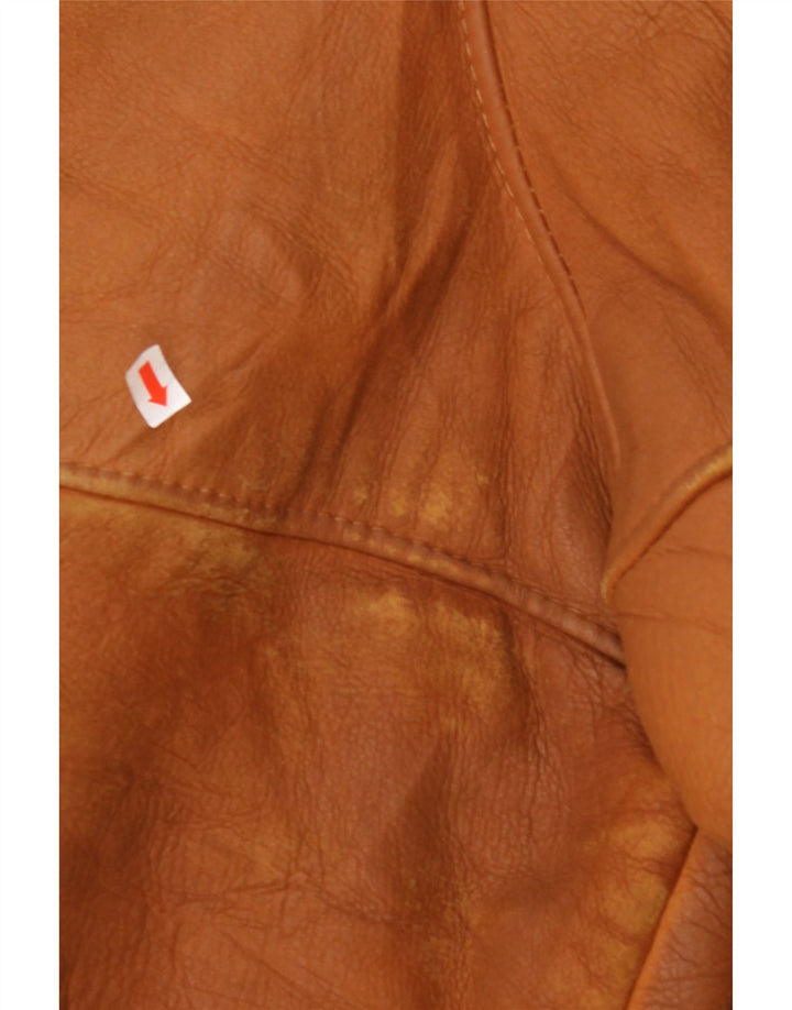 MABRUN Herren Shearling Jacke UK 36 Small Braunes Leder