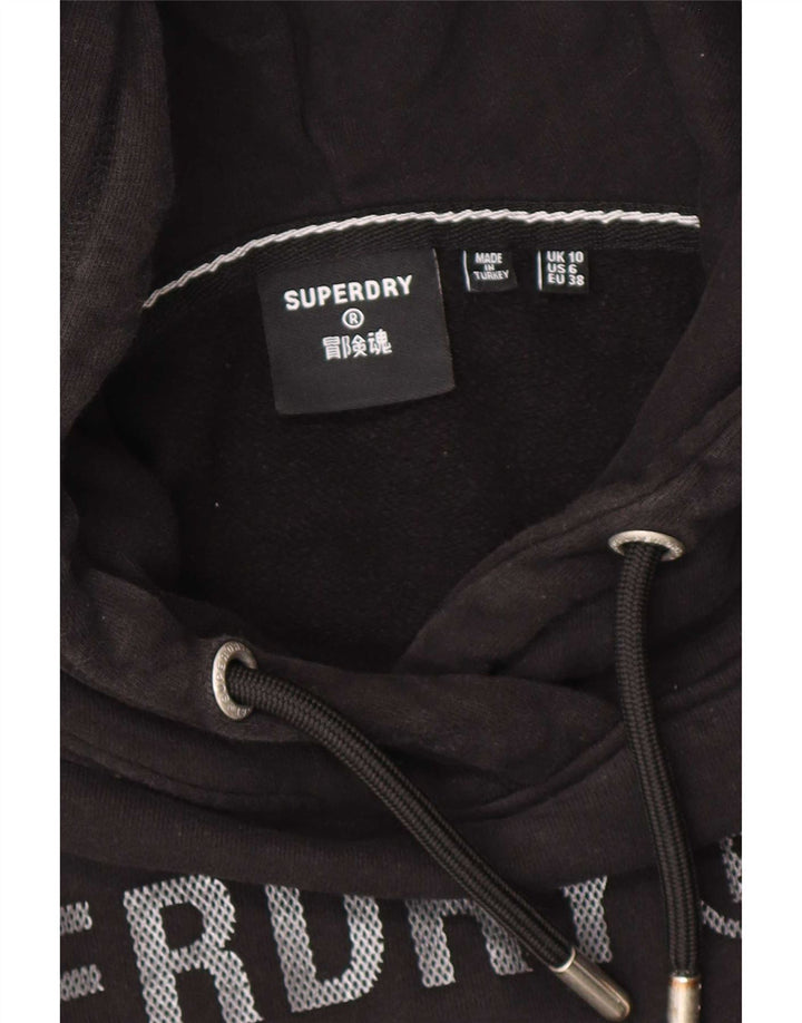 Superdry Damen-Kapuzenpullover mit Grafik, übergroß, Gr. 10, Schwarz