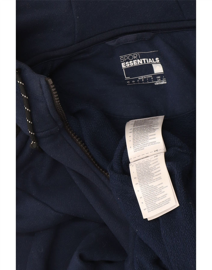 Adidas Herren Climalite Zip Hoodie Pullover Großes Marineblaues Polyester