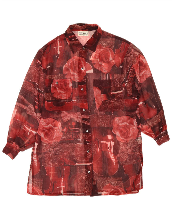 Penny Black Damen-Hemdbluse, Größe S, Rot, Blumenmuster, Polyester