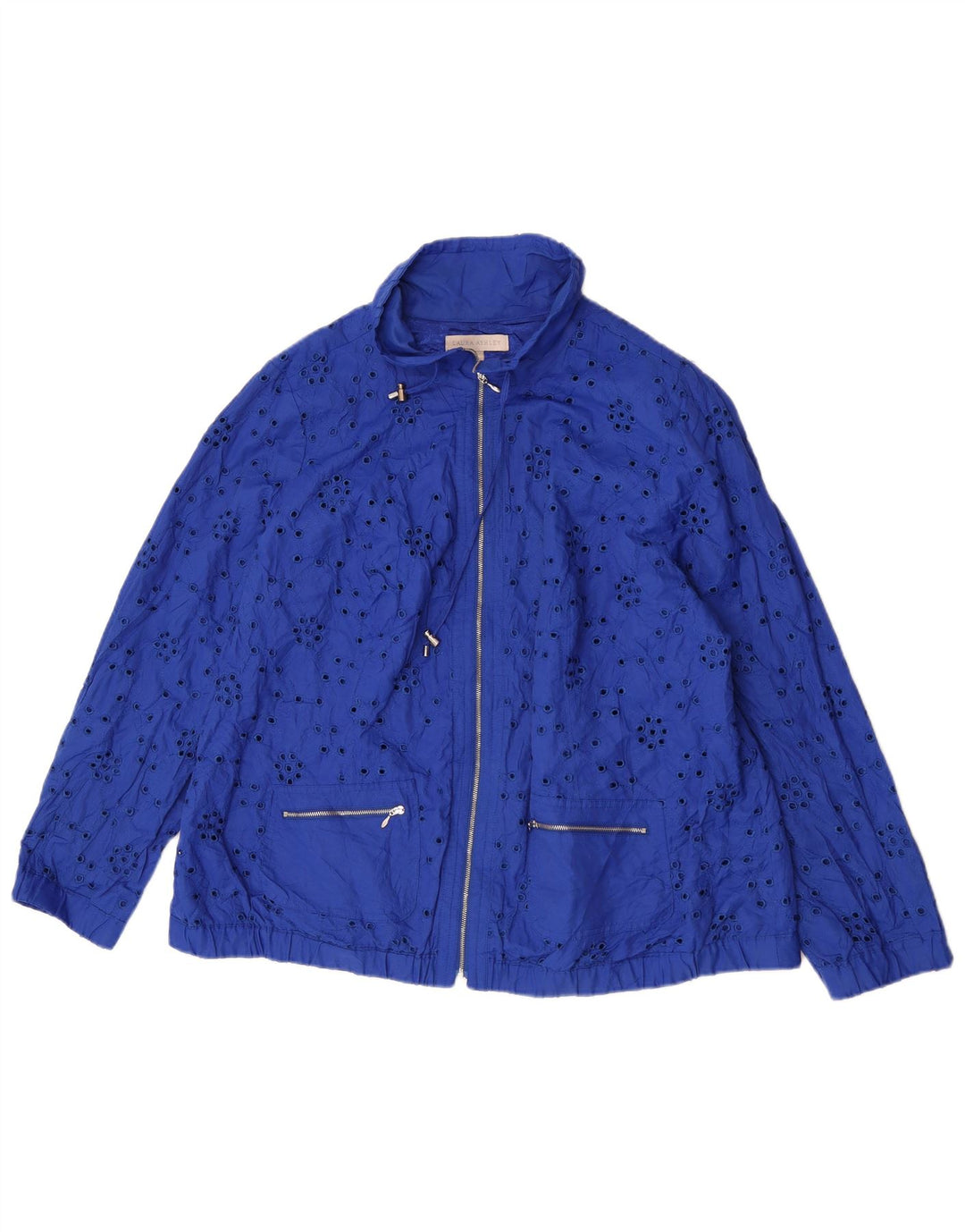 Laura Ashley Damen Bomberjacke UK 20 2XL Blaue Baumwolle