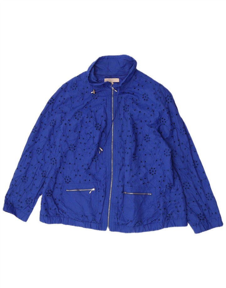 Laura Ashley Damen Bomberjacke UK 20 2XL Blaue Baumwolle