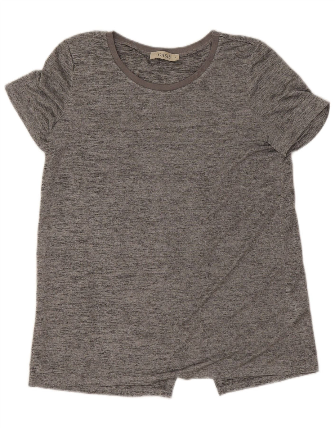 Oasis Damen T-Shirt Top UK 10 Small Grau geflecktes Polyester