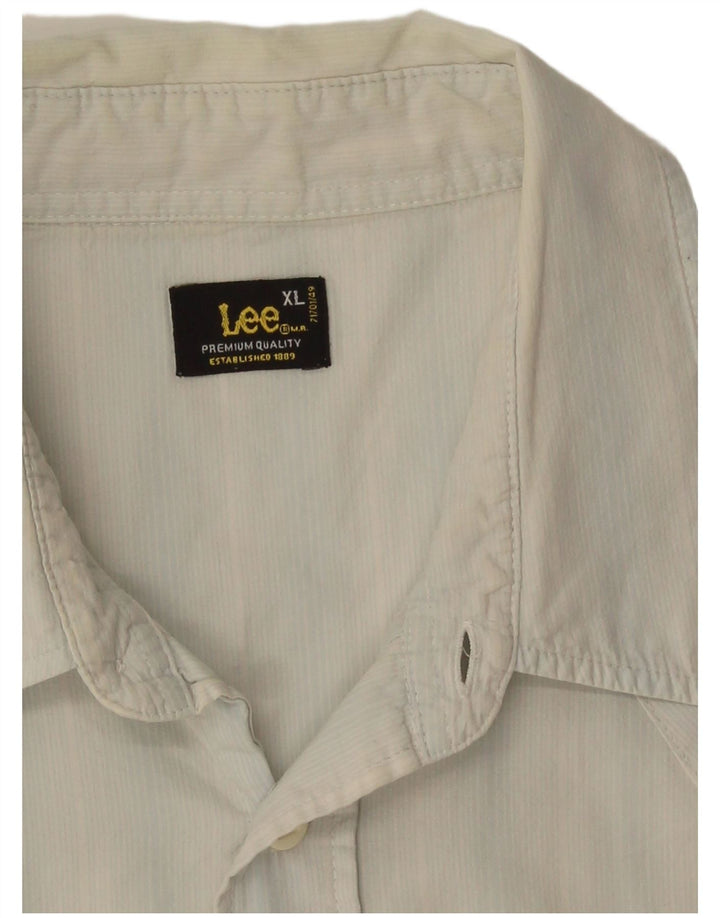 Lee Herren Kurzarmhemd XL Blau gestreift