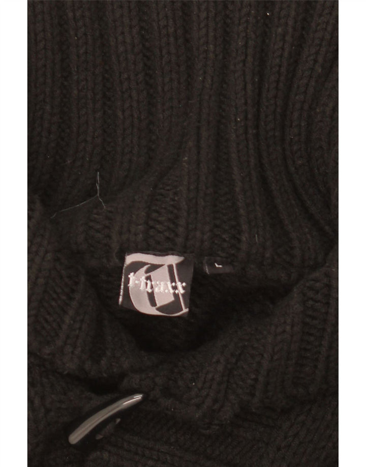 Vintage Herren Cardigan Pullover Groß Schwarz Acryl