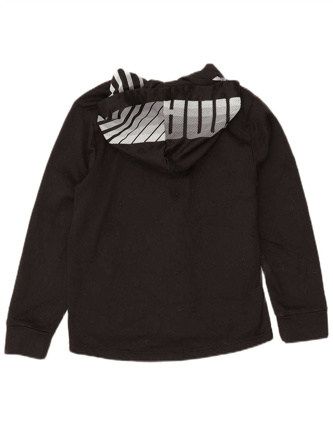 PUMA Jungen Kapuzenpullover mit grafischem Reißverschluss, 10–11 Jahre, mittelschwarzes Polyester